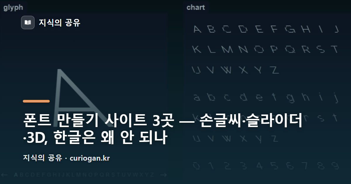 폰트 만들기 사이트 3곳 — 손글씨·슬라이더·3D, 한글은 왜 안 되나