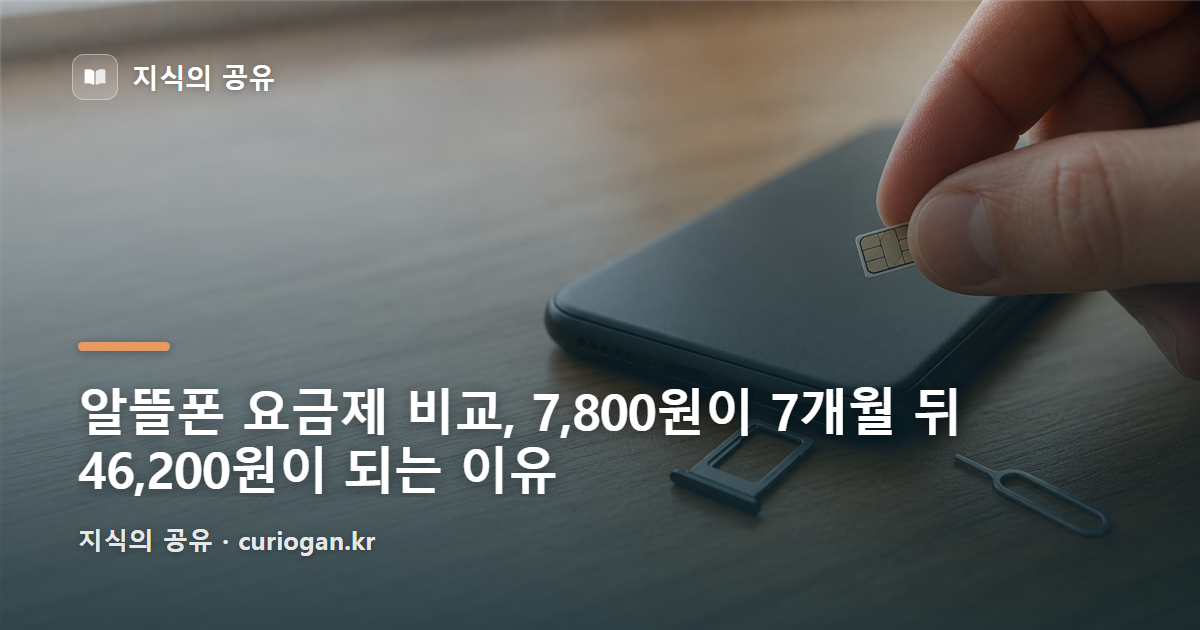 알뜰폰 요금제 비교, 7,800원이 7개월 뒤 46,200원이 되는 이유